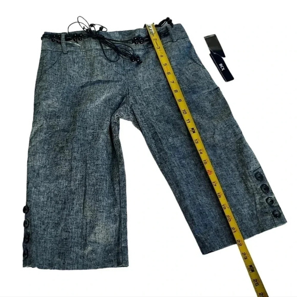 NWT BCX Shorts with Belt and Button Detail on Legs Linen and Cotton Blend Grey 3 - Picture 2 of 14
